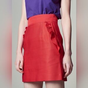 Sandro Paris Cotton Blend Skirt with Ruffled Pockets, VGUC, Size 1/ US size 4